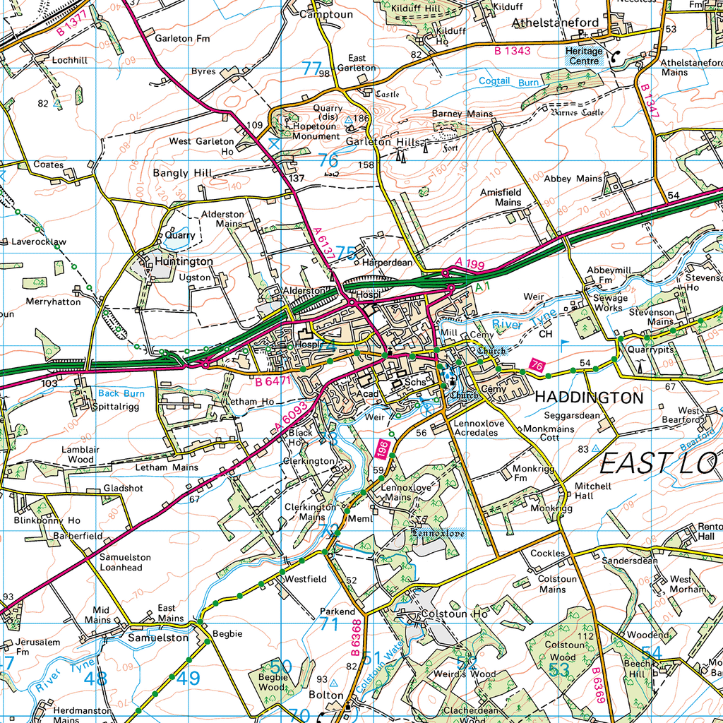 East Lothian County Map - (SCY8)