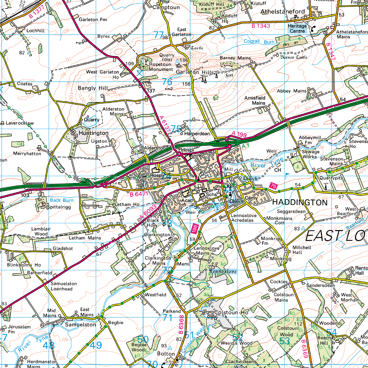 East Lothian County Map - (SCY8)