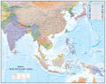 South East Asia Political Wall Map, Map of Asia