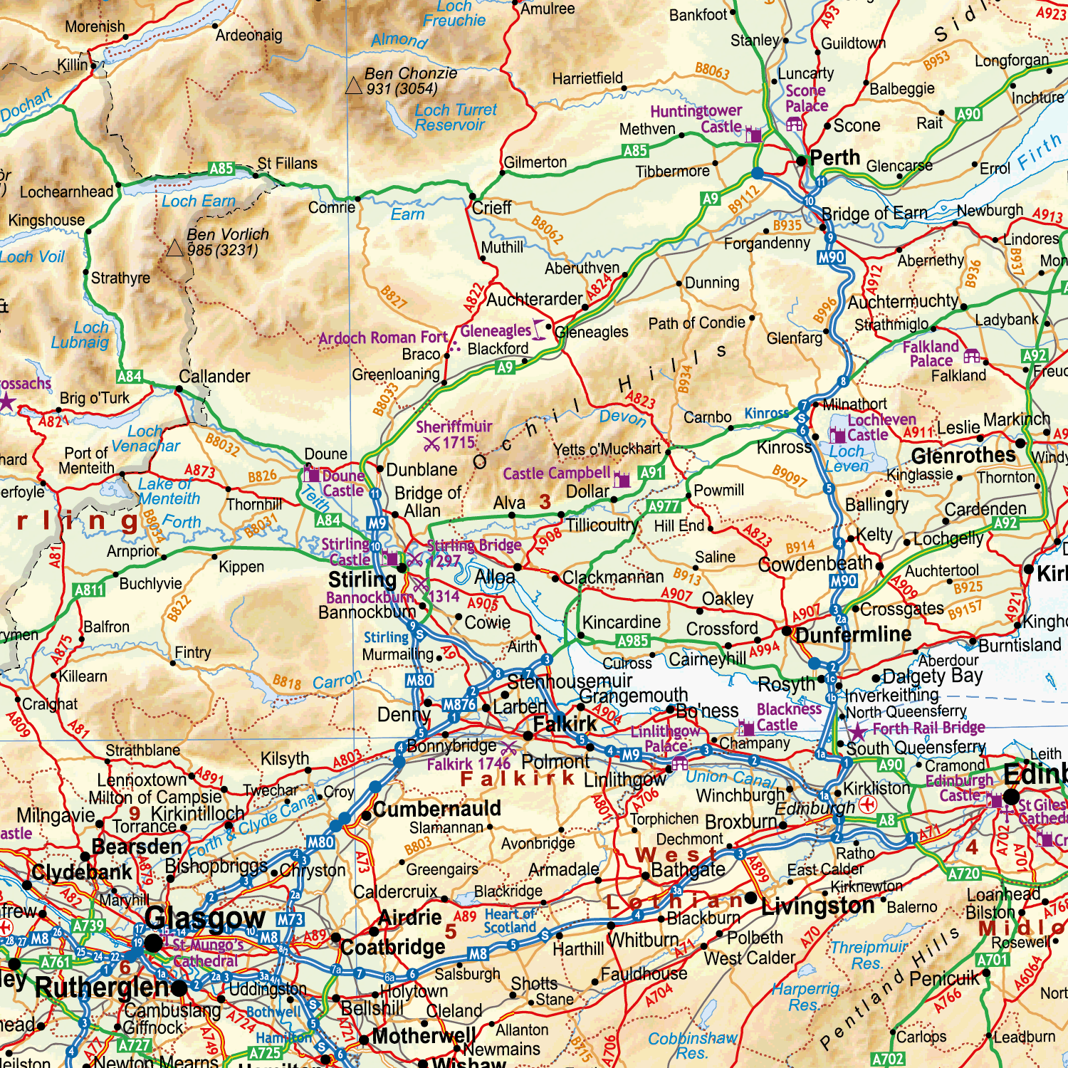 Scotland Physical - Physical Map of Scotland