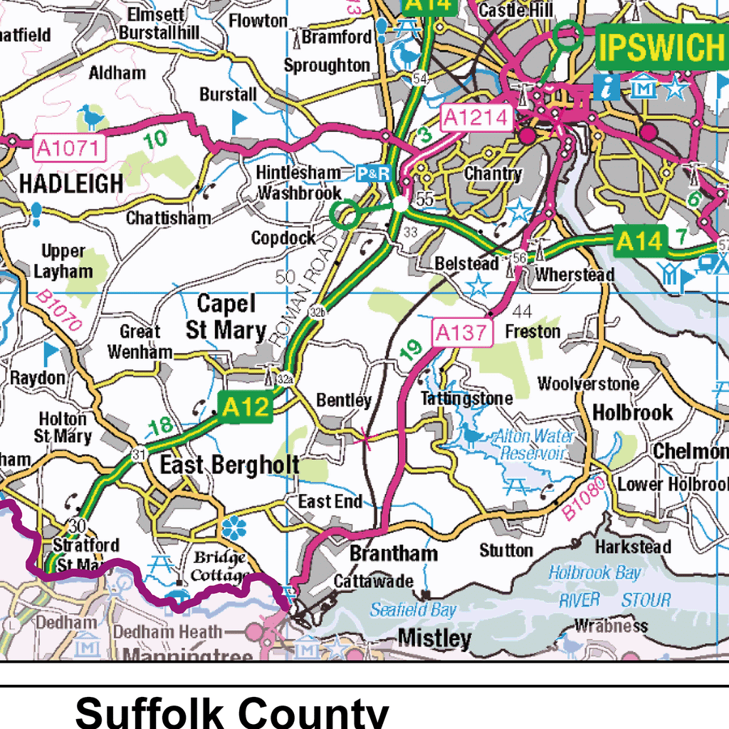 Suffolk Postcode Area Map Suffolk County Map - (CY39) – XYZ Maps