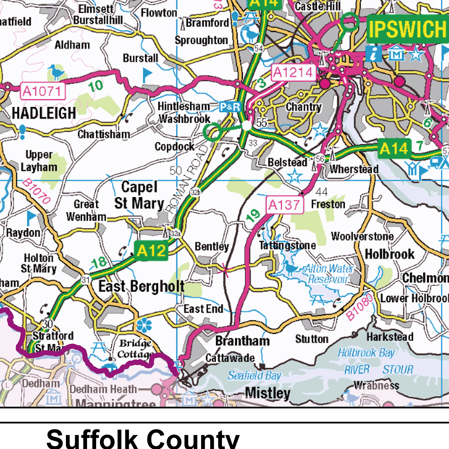Postcode Sector Map Suffolk Suffolk County Map - (CY39) – XYZ Maps