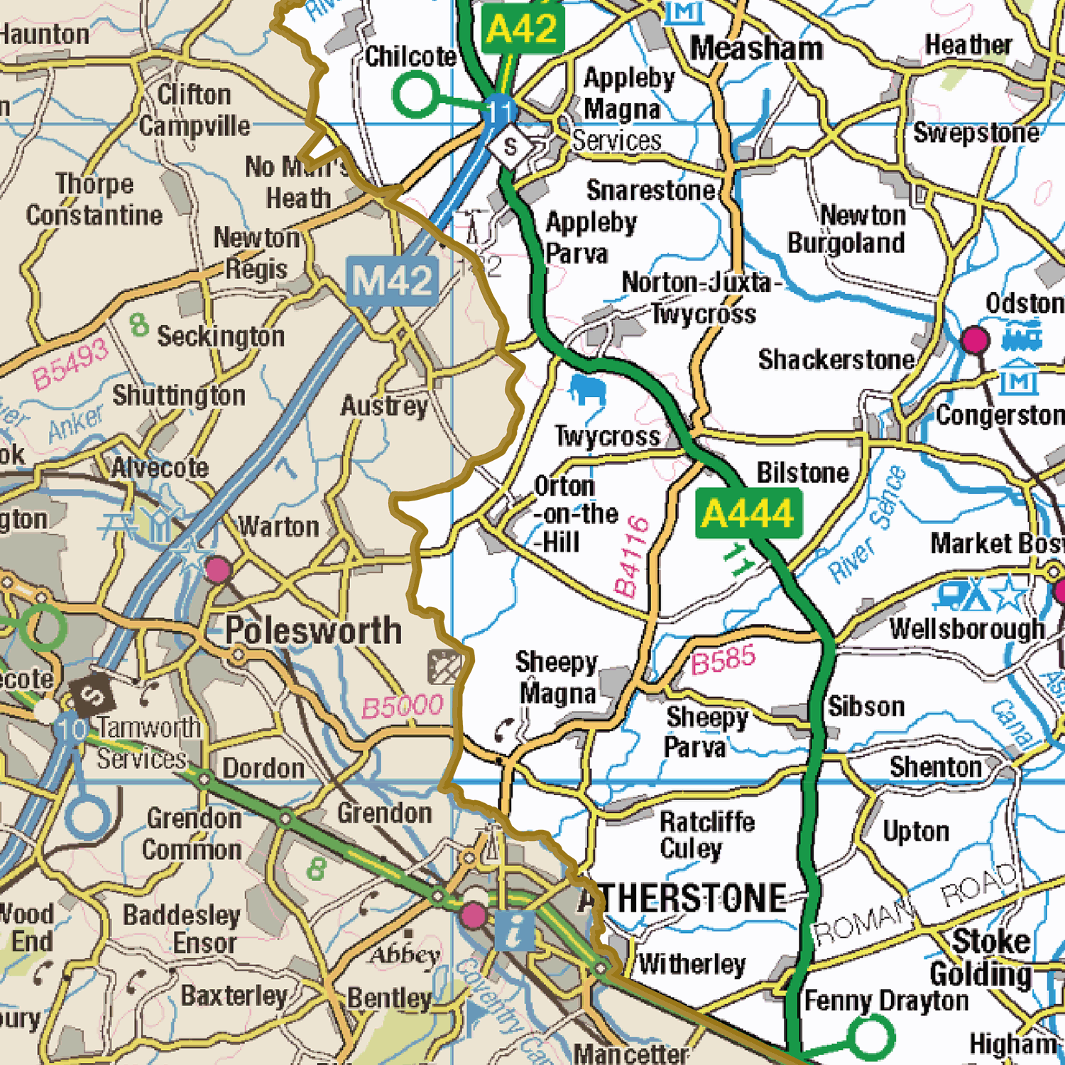 Historic Leicestershire County Map