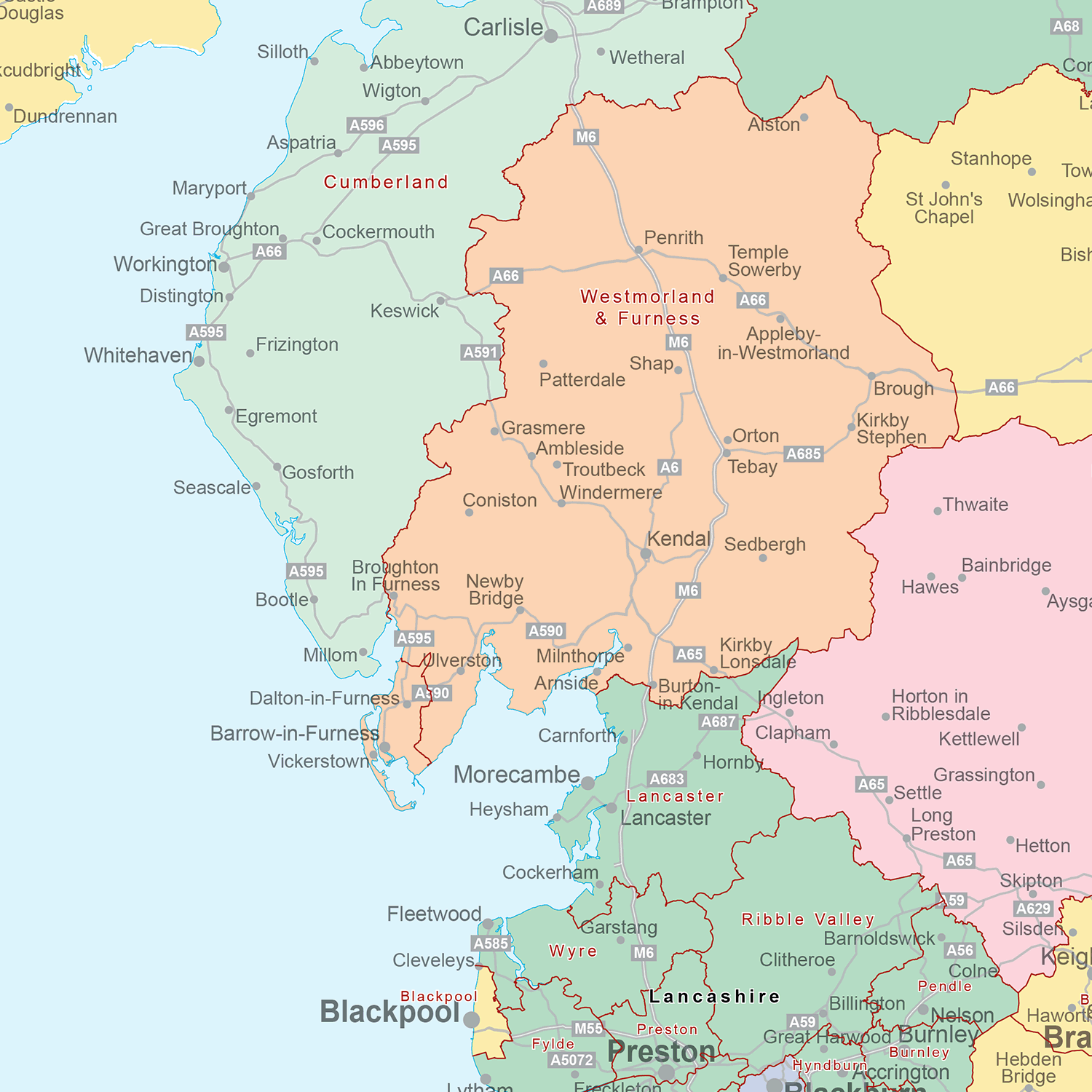 UK Local Authorities - Large Wall Map (100cm x 142cm)