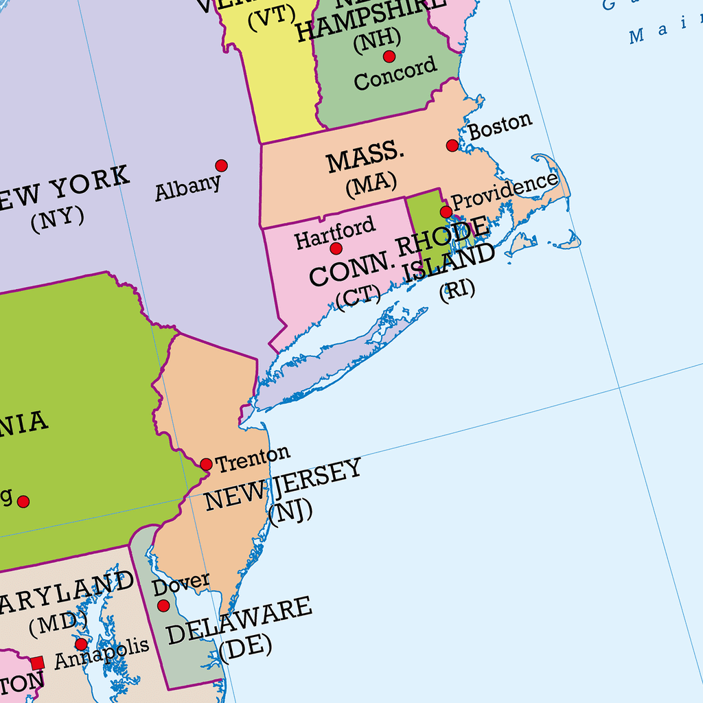 USA States, Map of American States and Capitals