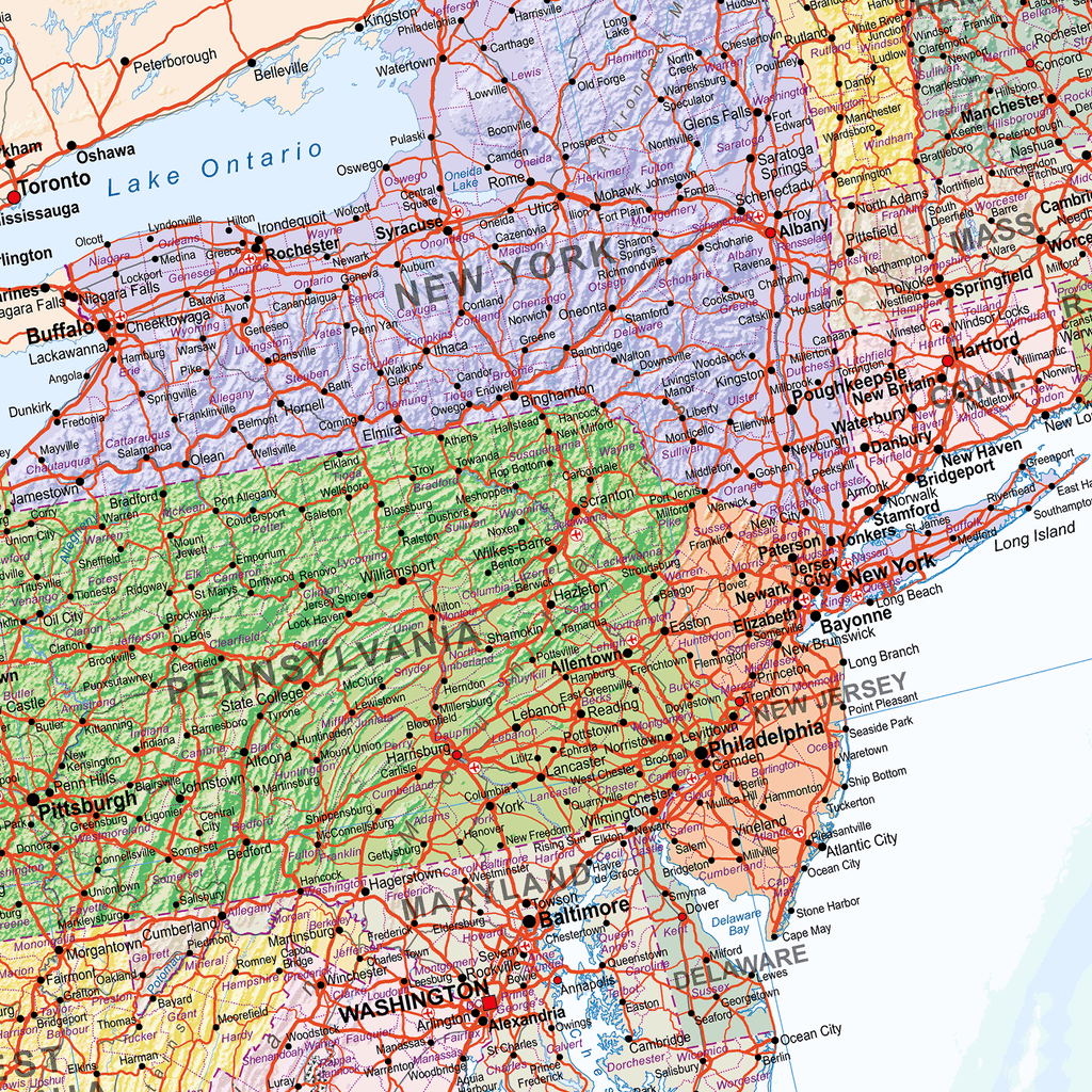 United States of America Political Map, Map of USA