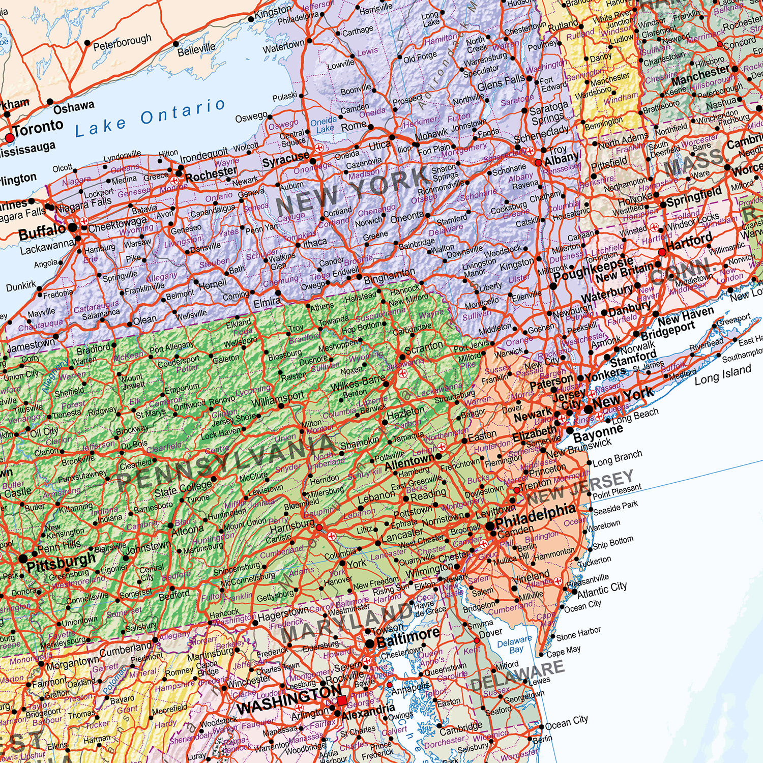 United States of America Political Map, Map of USA