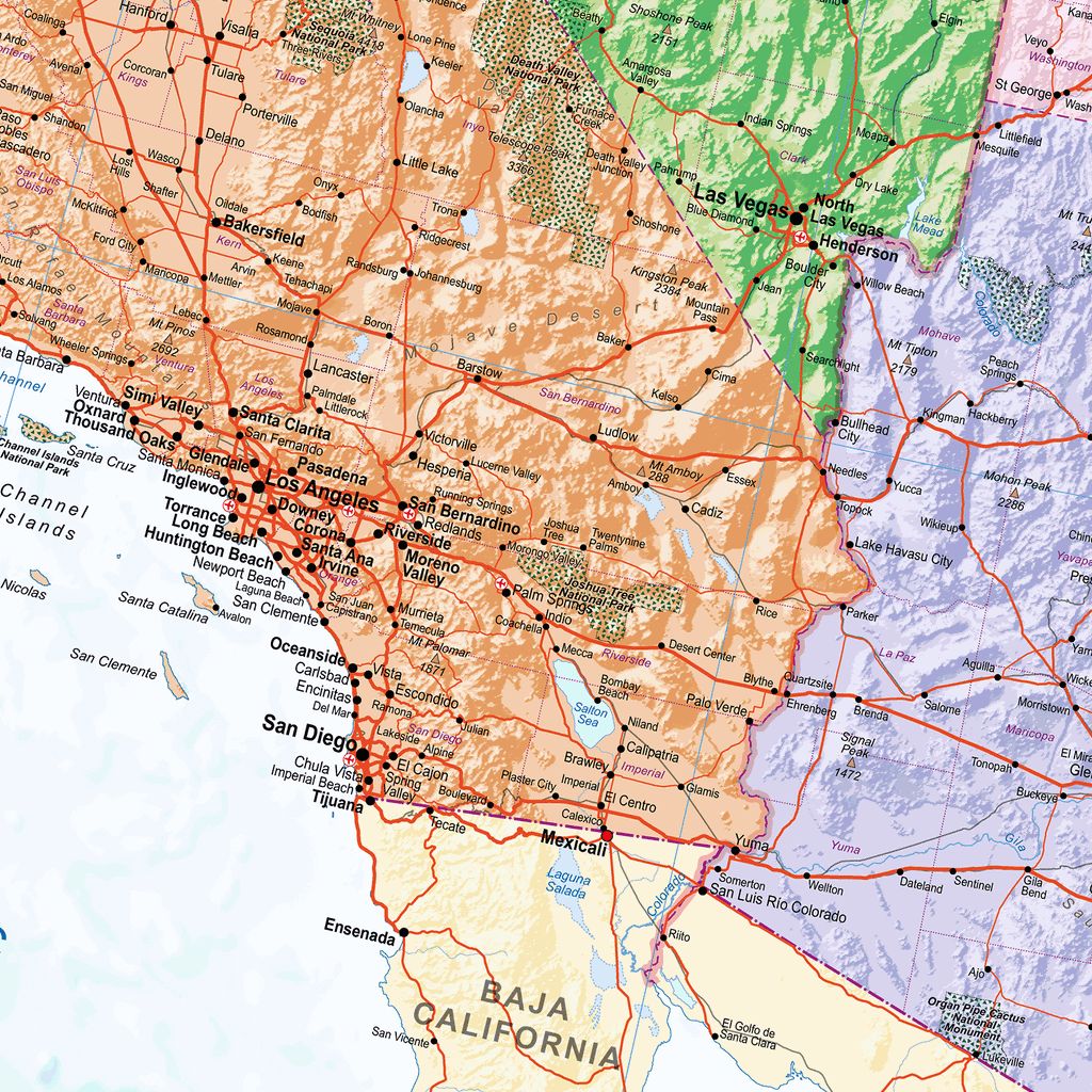 United States of America Political Map, Map of USA