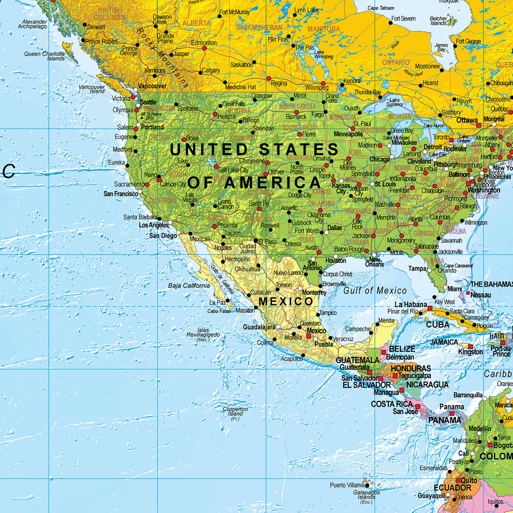 World Political Wall Map - Medium Size: 1:40m Scale