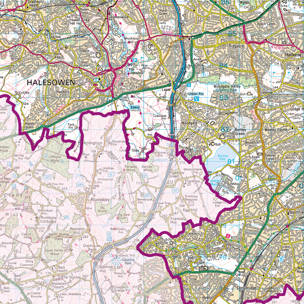 West Midlands County Map - (CY43)