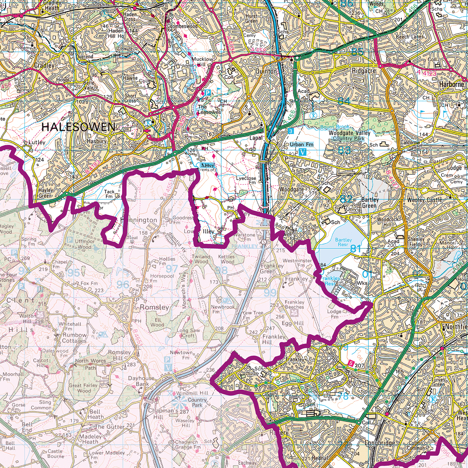 West Midlands County Map - (CY43)