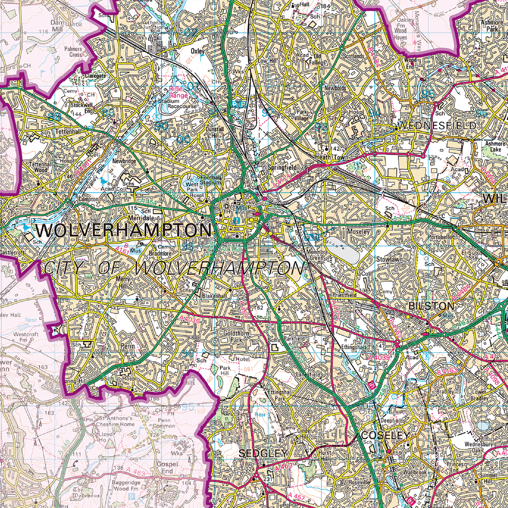West Midlands County Map - (CY43)