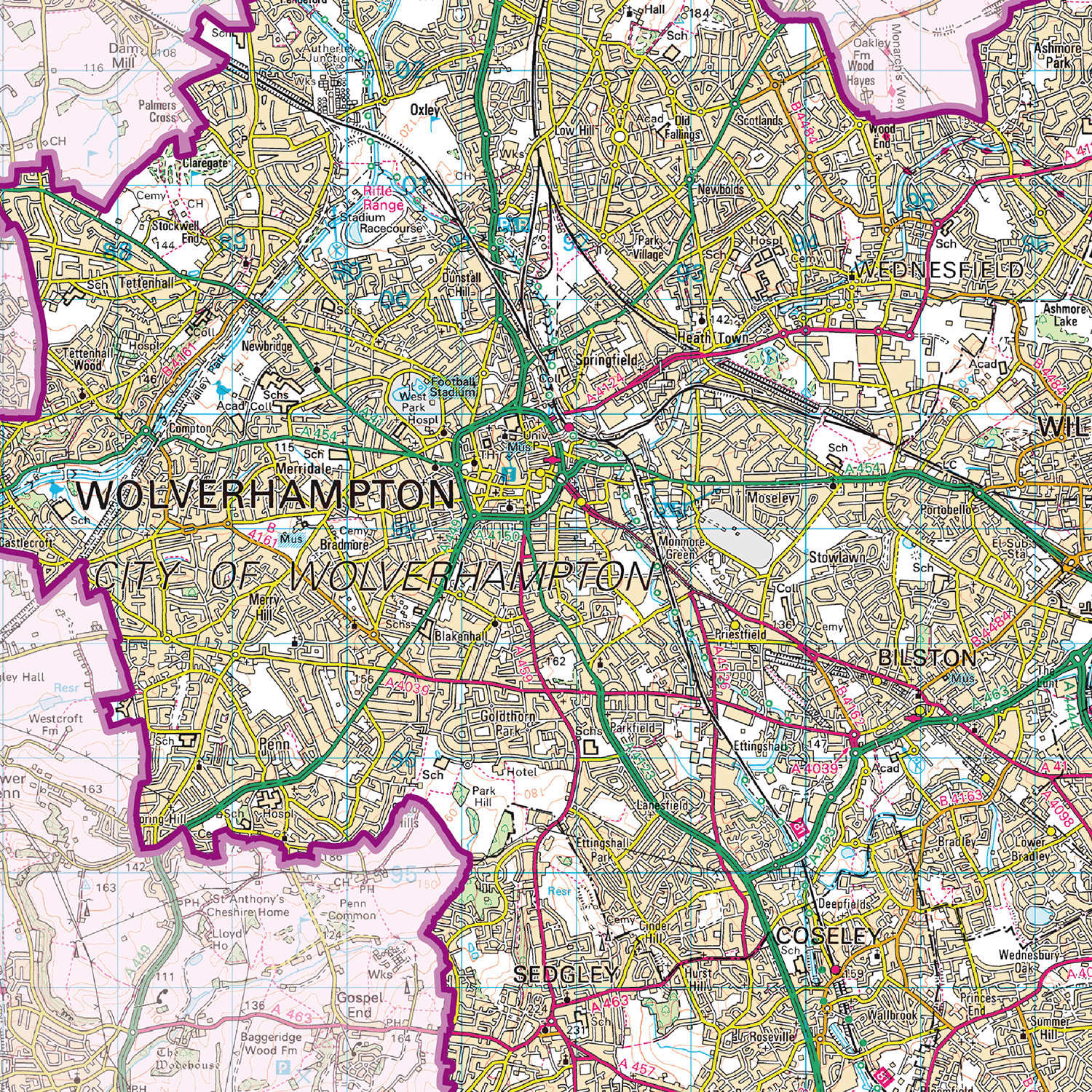 West Midlands County Map - (CY43)