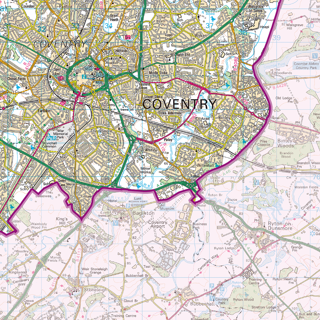 West Midlands County Map - (CY43)