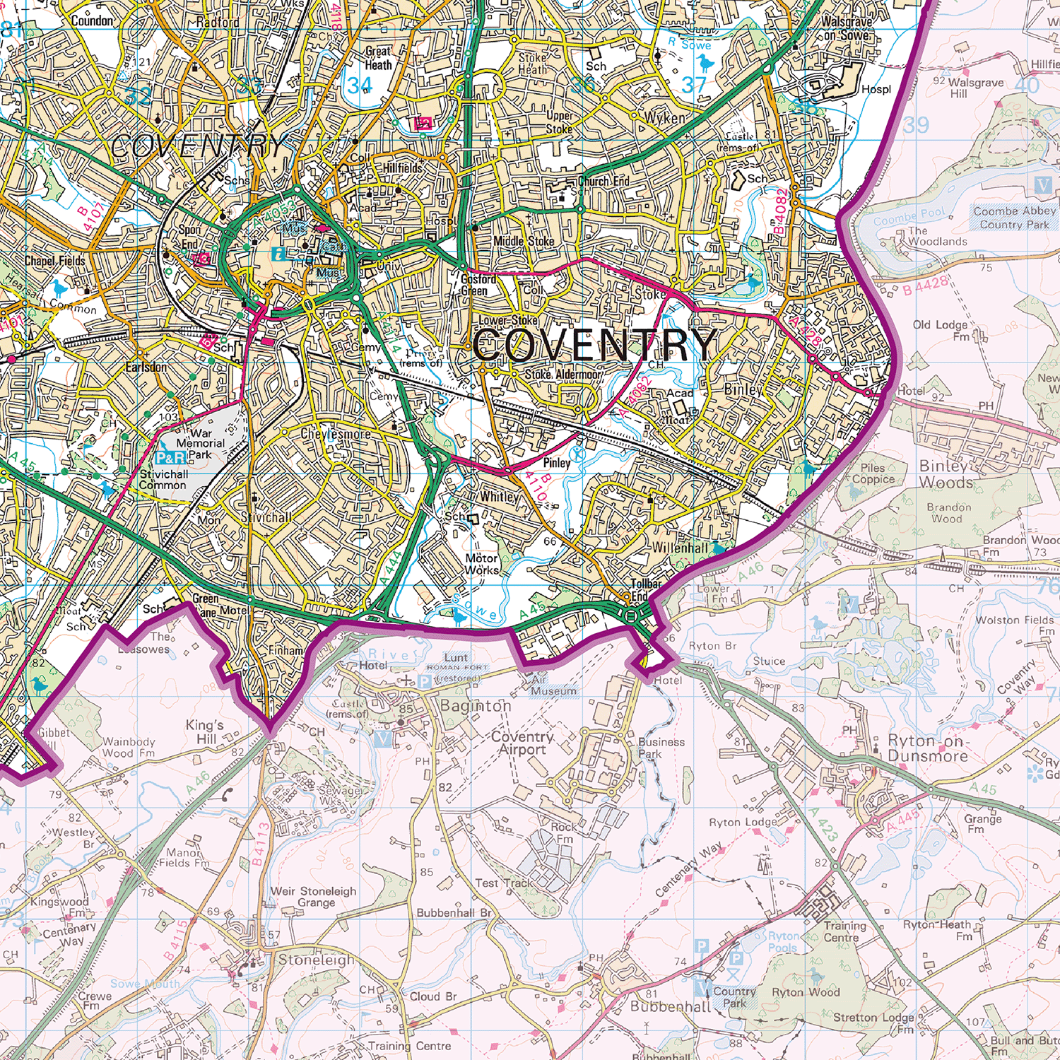 West Midlands County Map - (CY43)