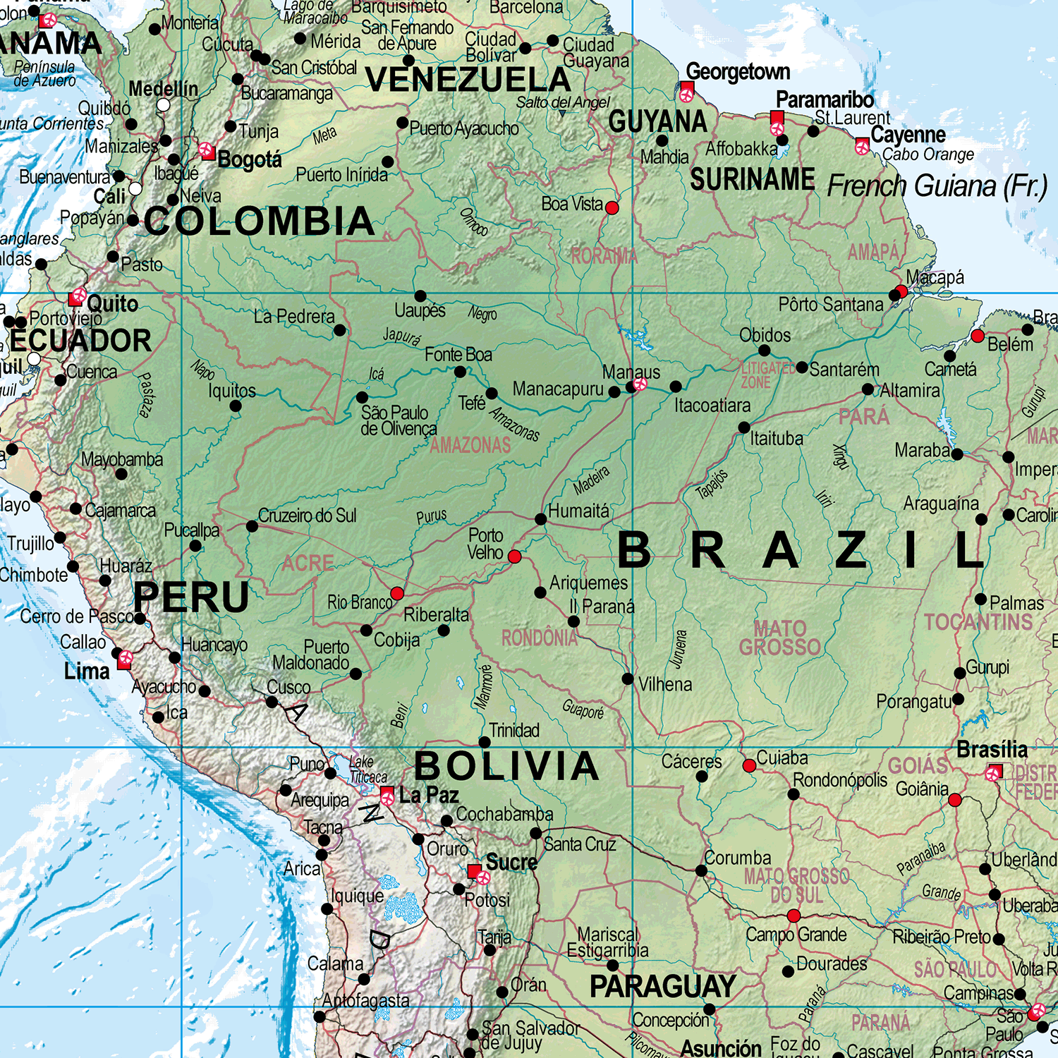 World Physical Wall Map - Huge Size: 1:20m Scale