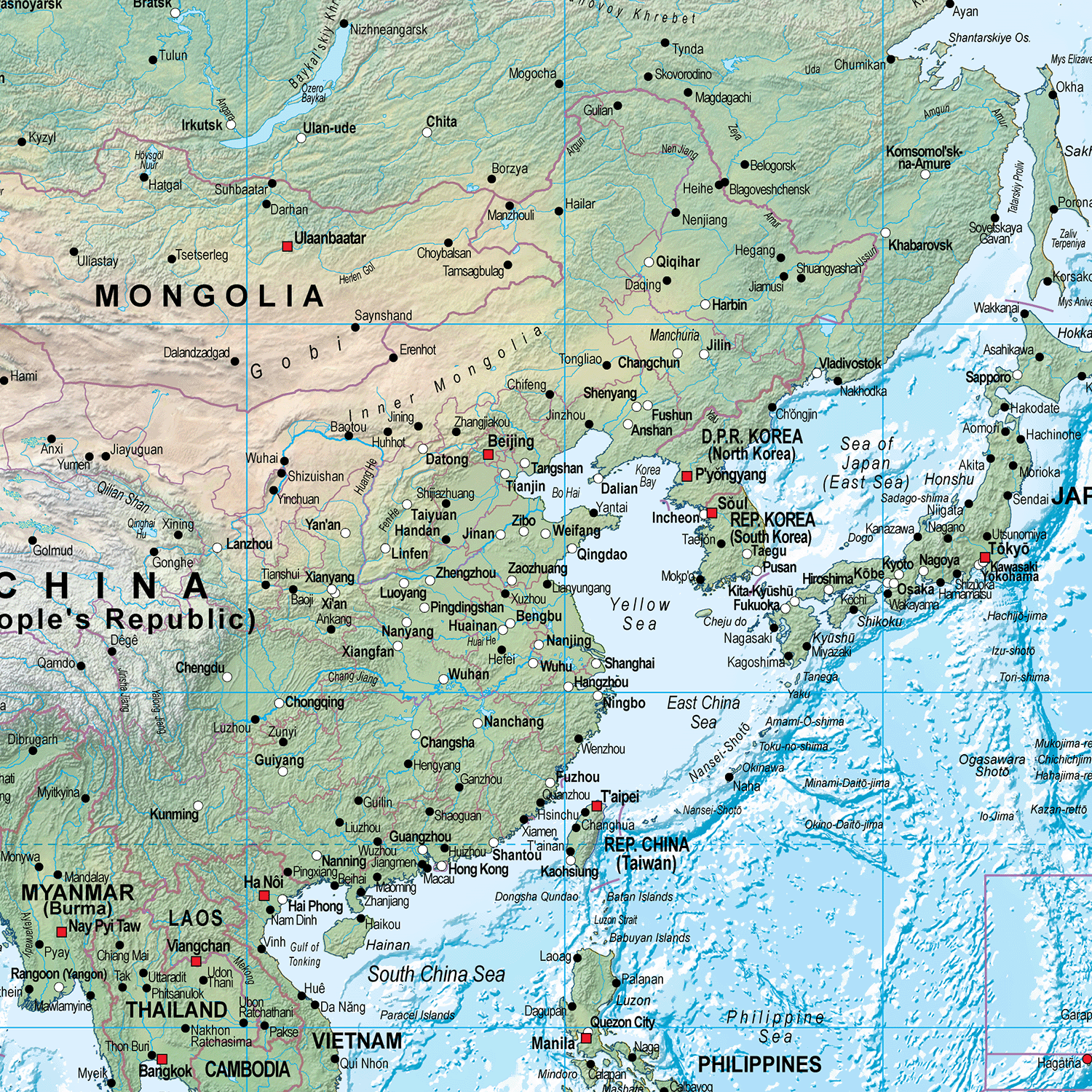 World Physical Wall Map-Large Size 1:30m Scale
