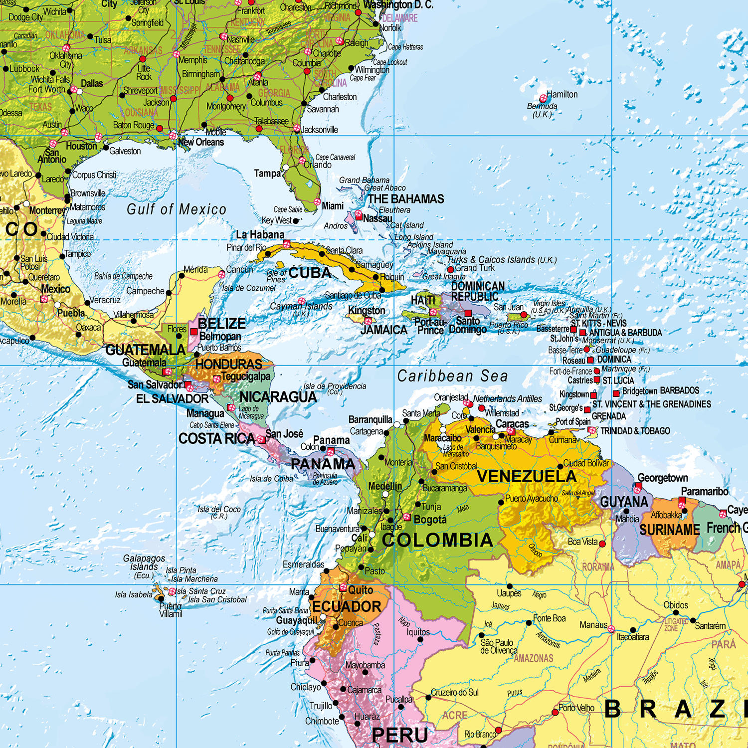 World Political Wall Map - Large Size: 1:30m Scale