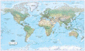 World Physical Wall Map-Large Size 1:30m Scale