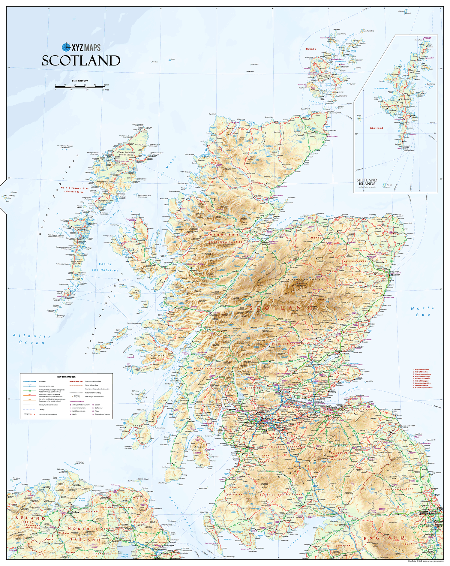 Scotland Physical - Physical Map of Scotland