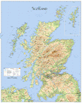 Map of Scotland, Wall Map of Scotland