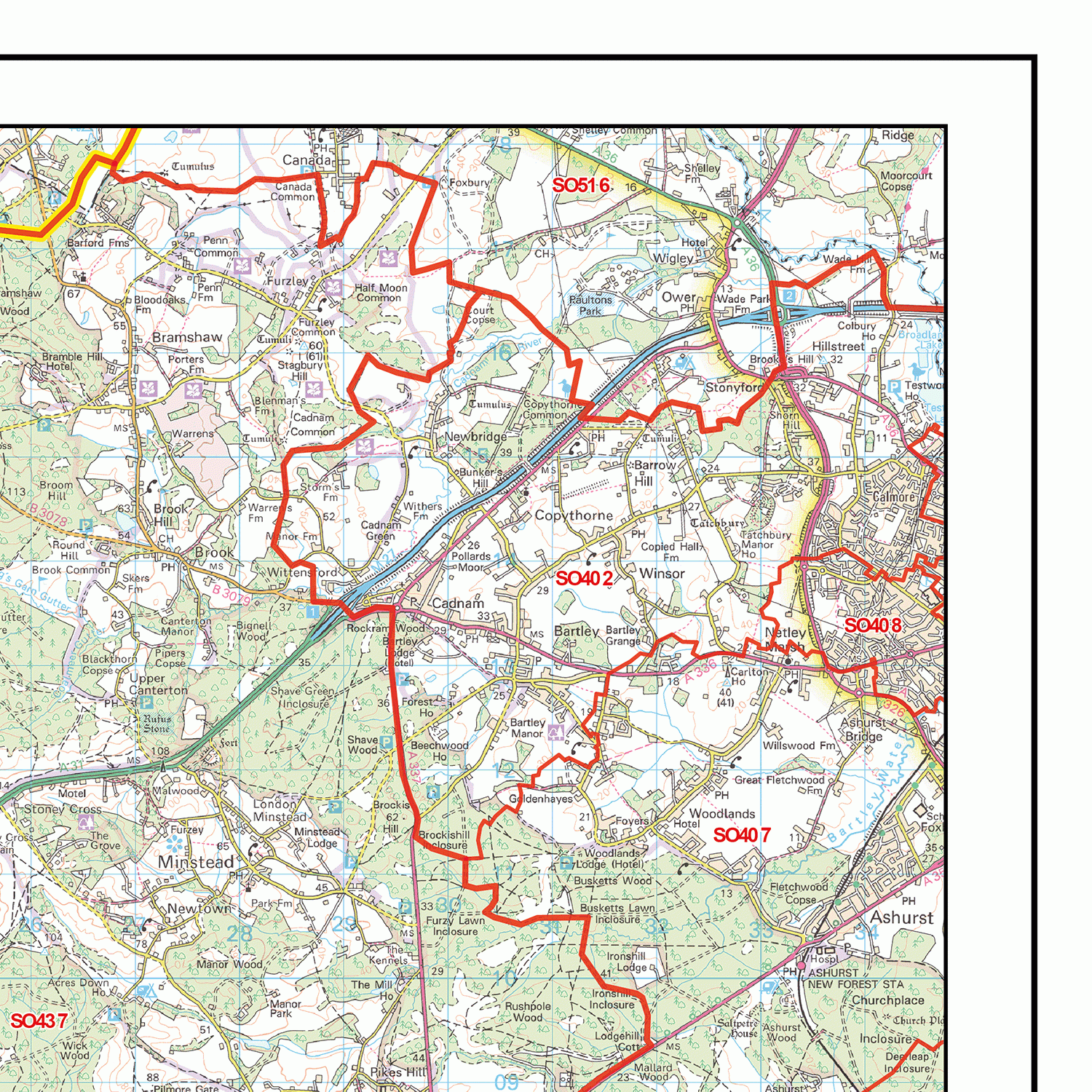 Bournemouth - BH - Postcode Wall Map