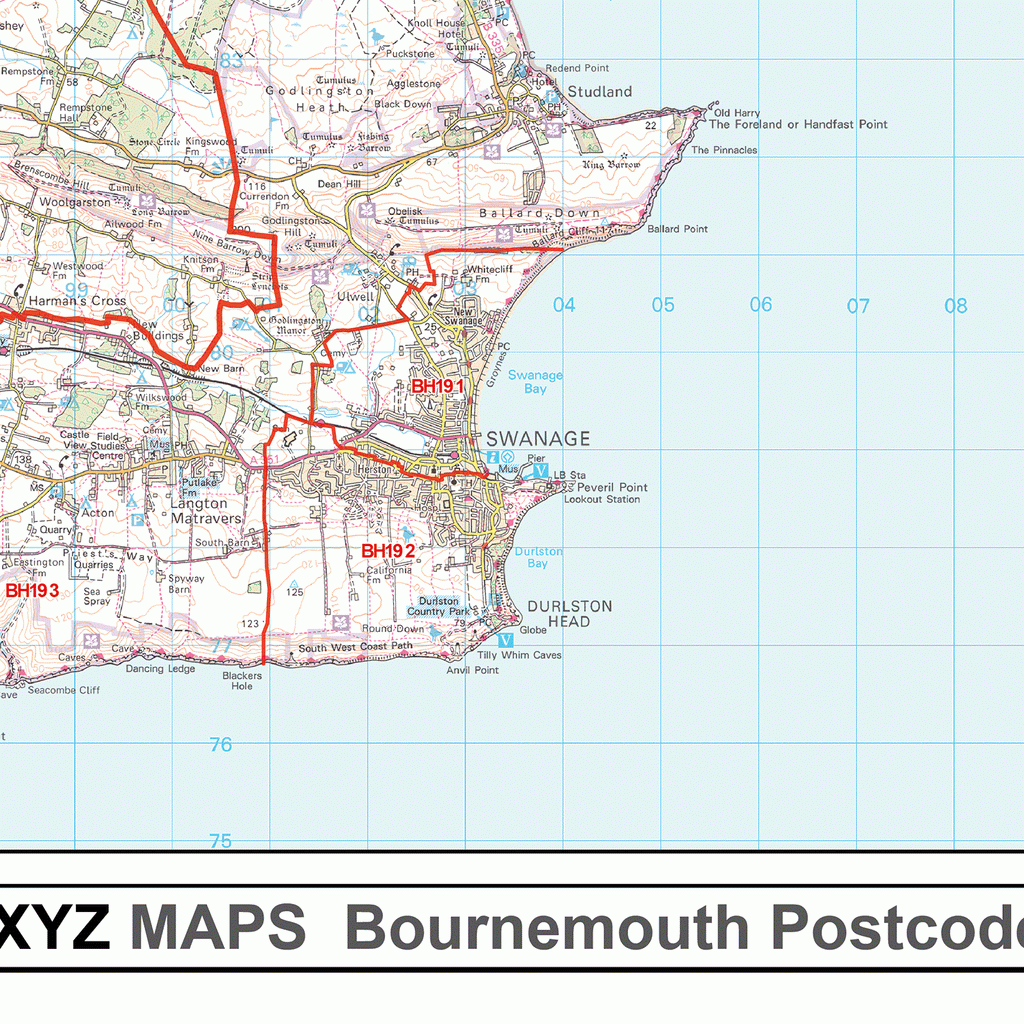 Bournemouth - BH - Postcode Wall Map