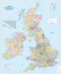British Isles Political 1:1m - Wall Map