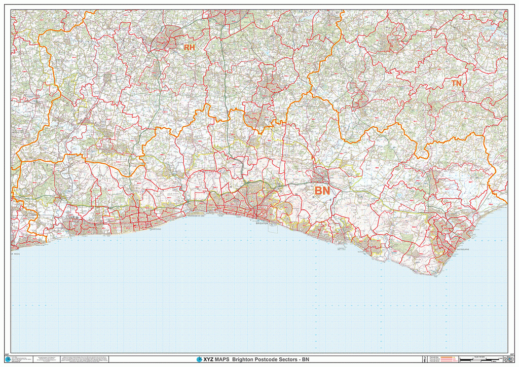Brighton - BN - Postcode Wall Map