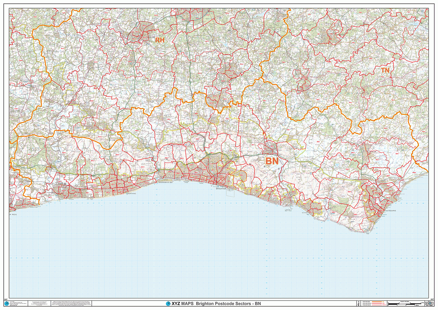 Brighton - BN - Postcode Wall Map