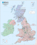Scottish British Isles Political - Large 1:1m - Wall Map