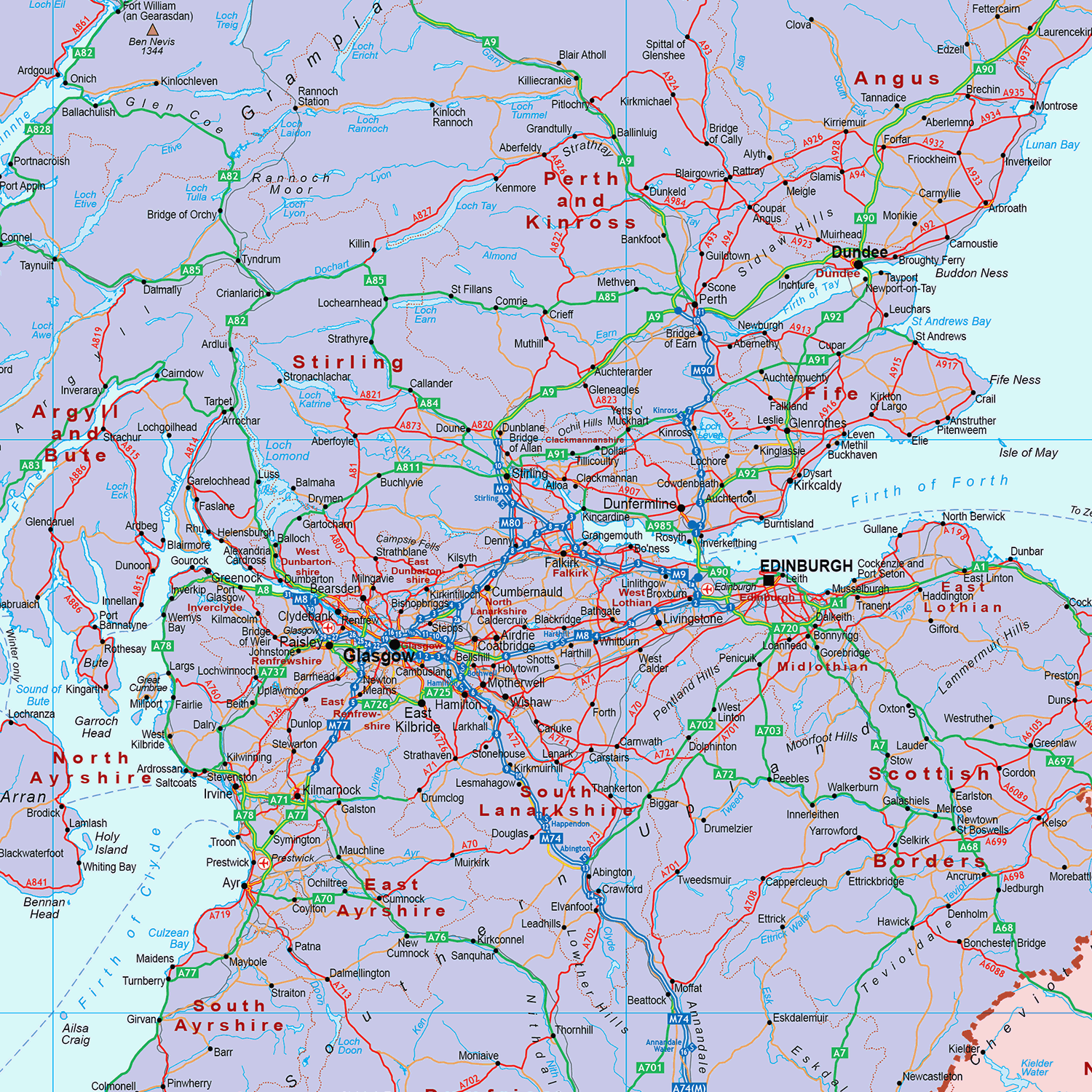Scottish British Isles Political - Large 1:1m - Wall Map