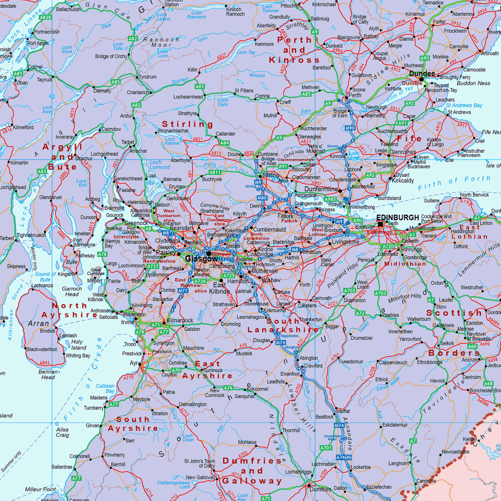 Scottish British Isles Political Map - 1:1m - GIF Image