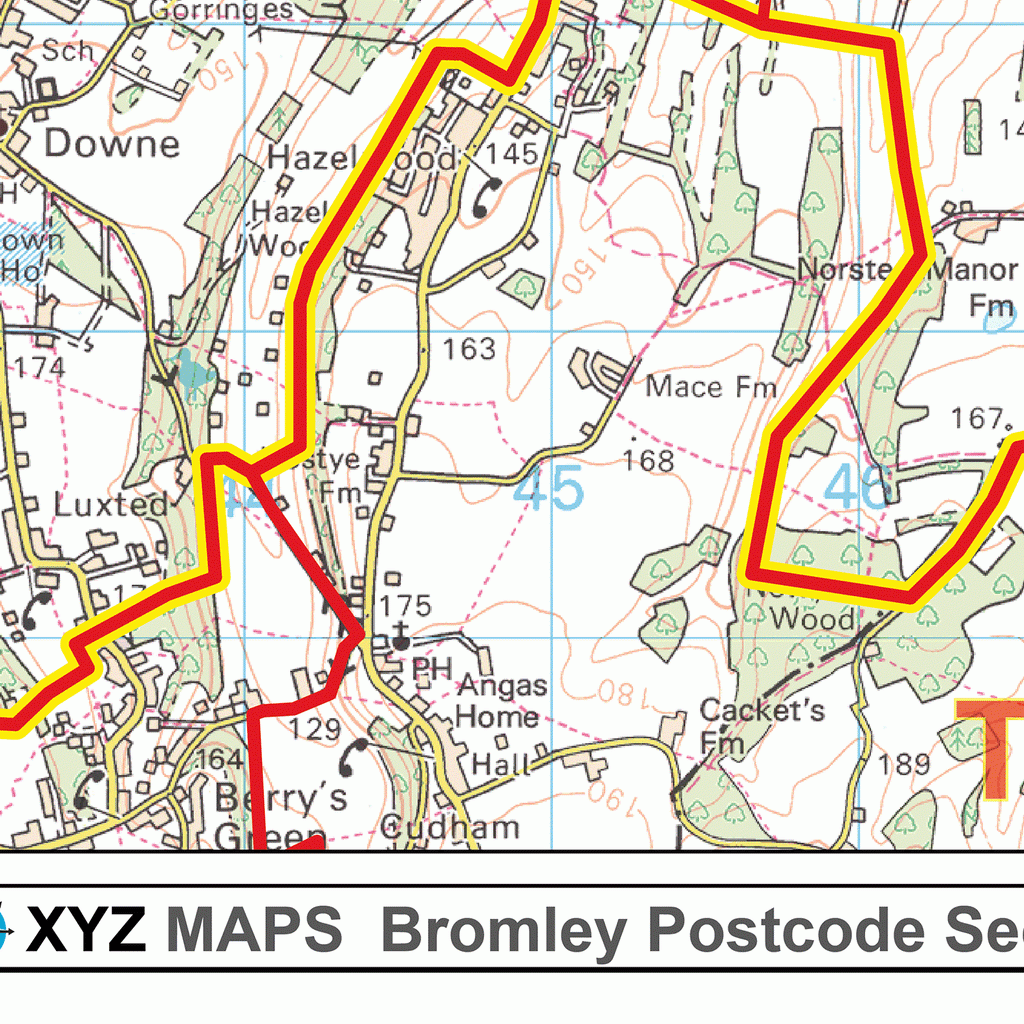 Bromley - BR - Postcode Wall Map