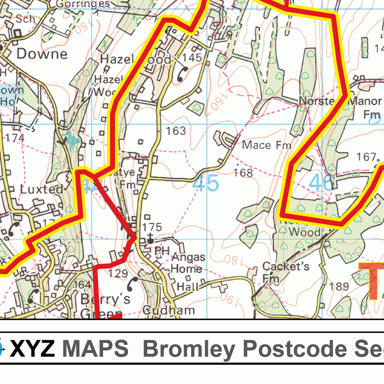 Bromley - BR - Postcode Wall Map