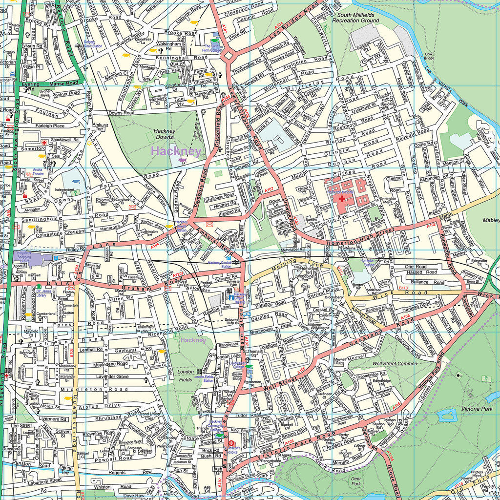 London XYZ CityMap - London North East Wall Map