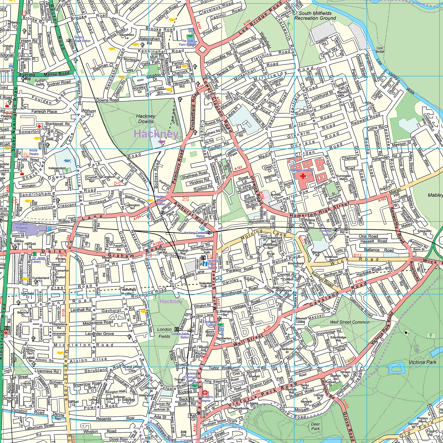 London XYZ CityMap - London North East Wall Map