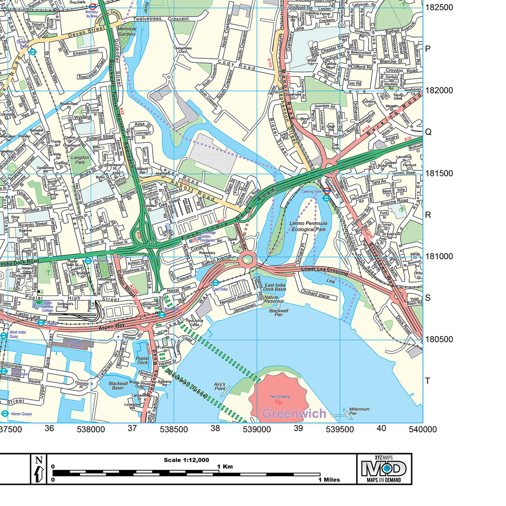 London XYZ CityMap - London North East Wall Map