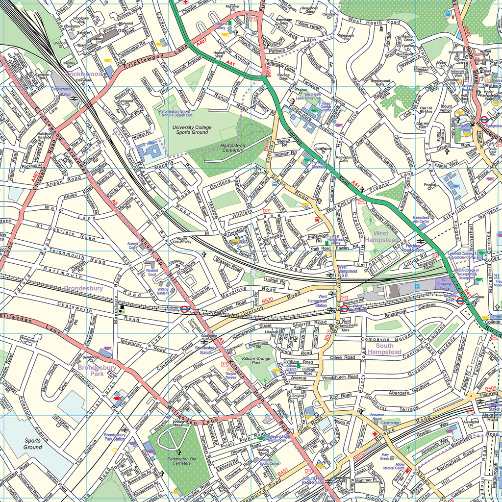 London XYZ CityMap - London North West Wall Map