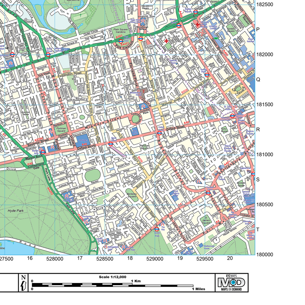 London XYZ CityMap - London North West Wall Map