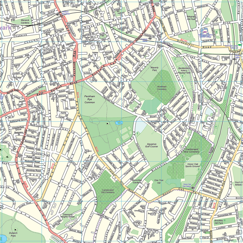 London XYZ CityMap - London South East Wall Map