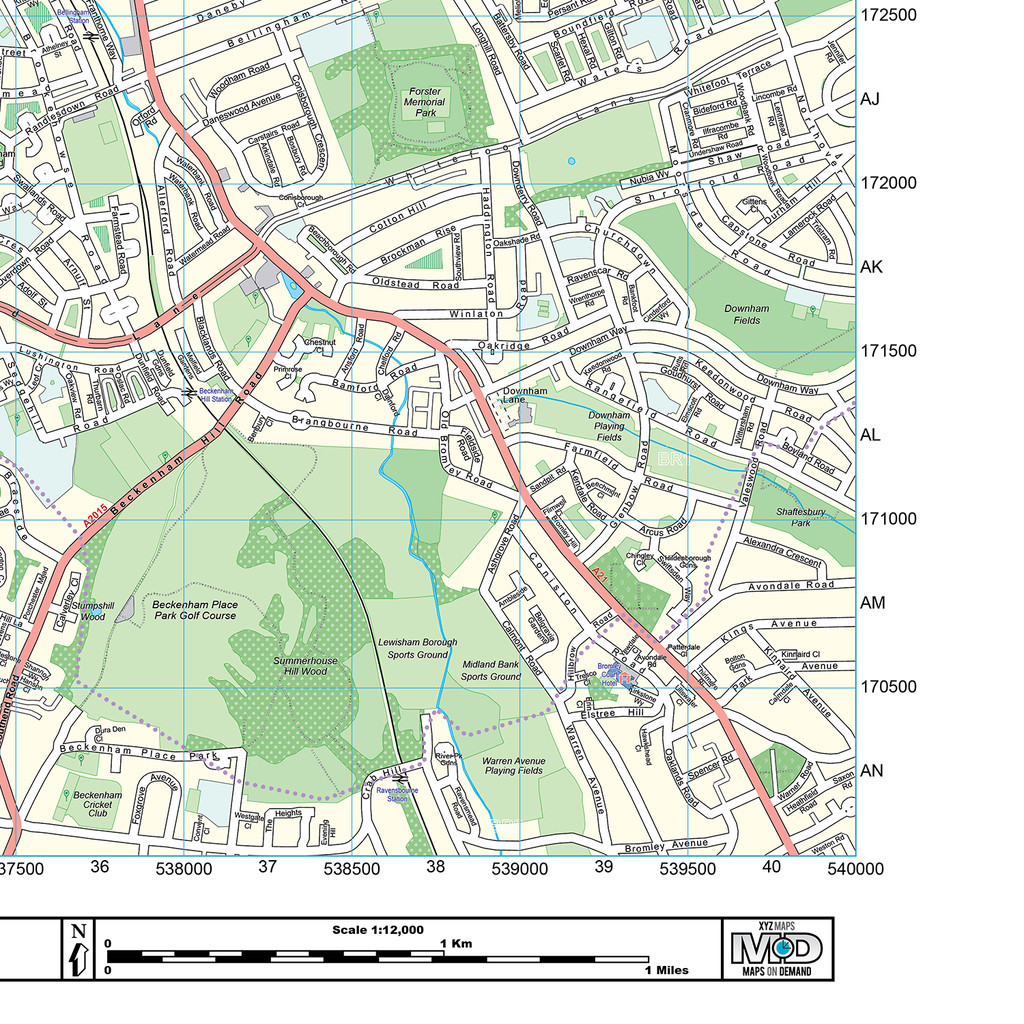 London XYZ CityMap - London South East Wall Map