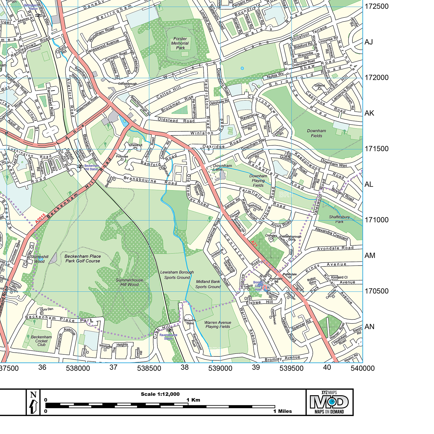 London XYZ CityMap - London South East Wall Map