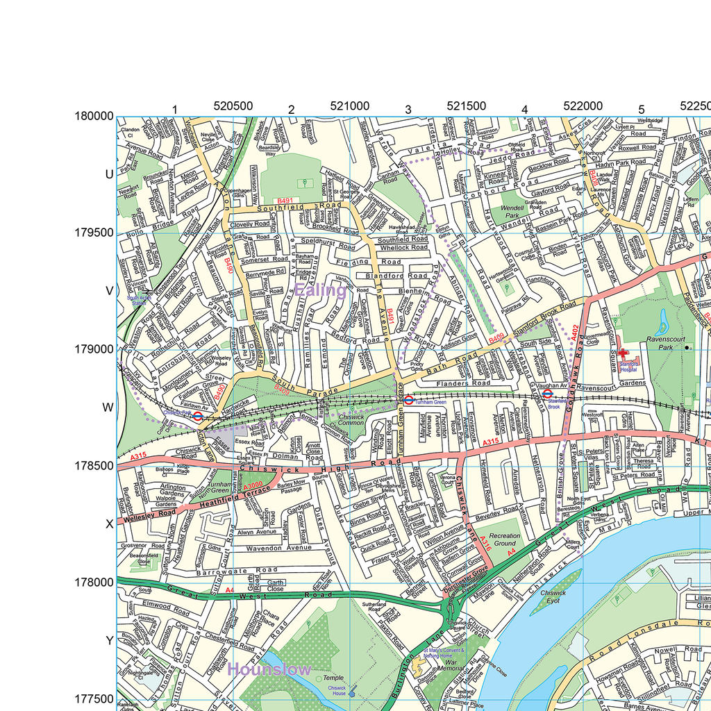 London XYZ CityMap - London South West Wall Map