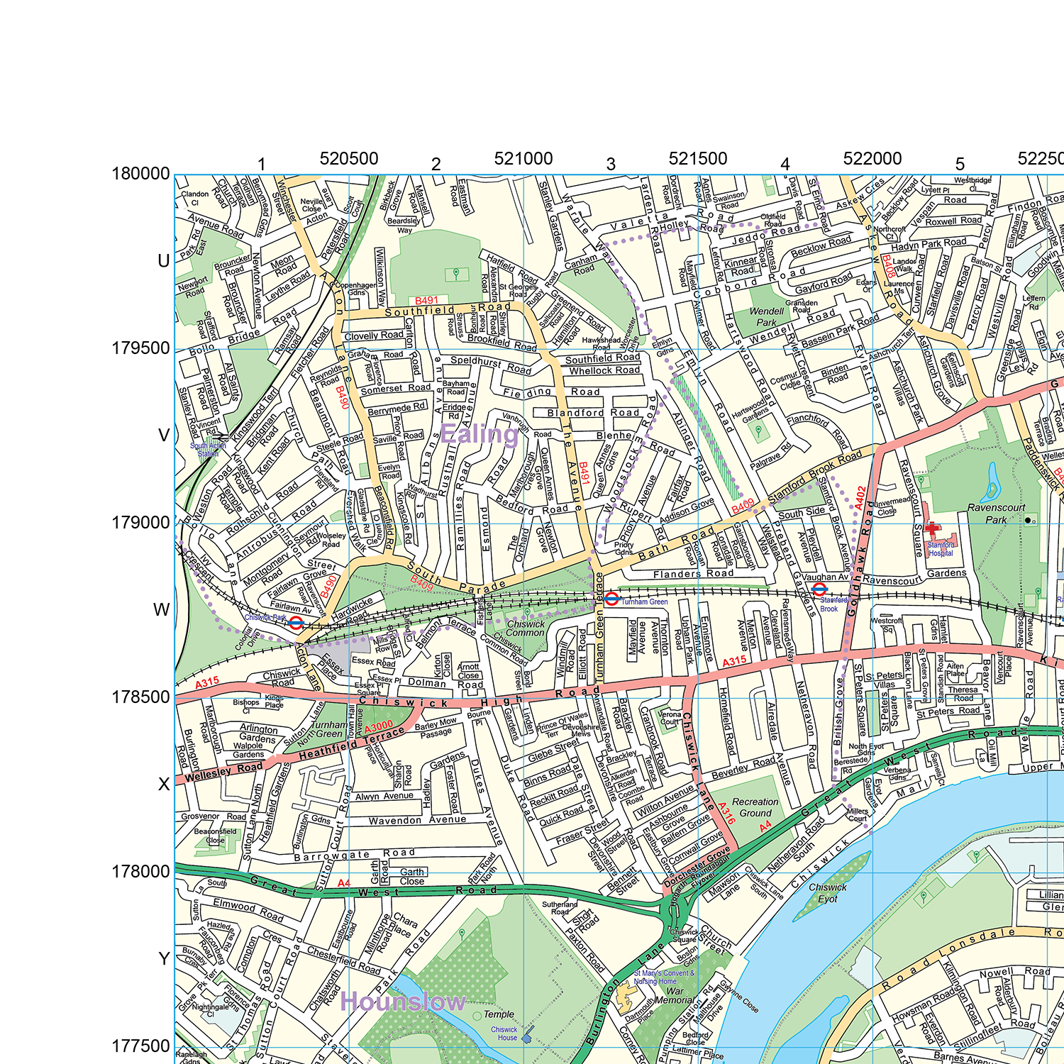 London XYZ CityMap - London South West Wall Map