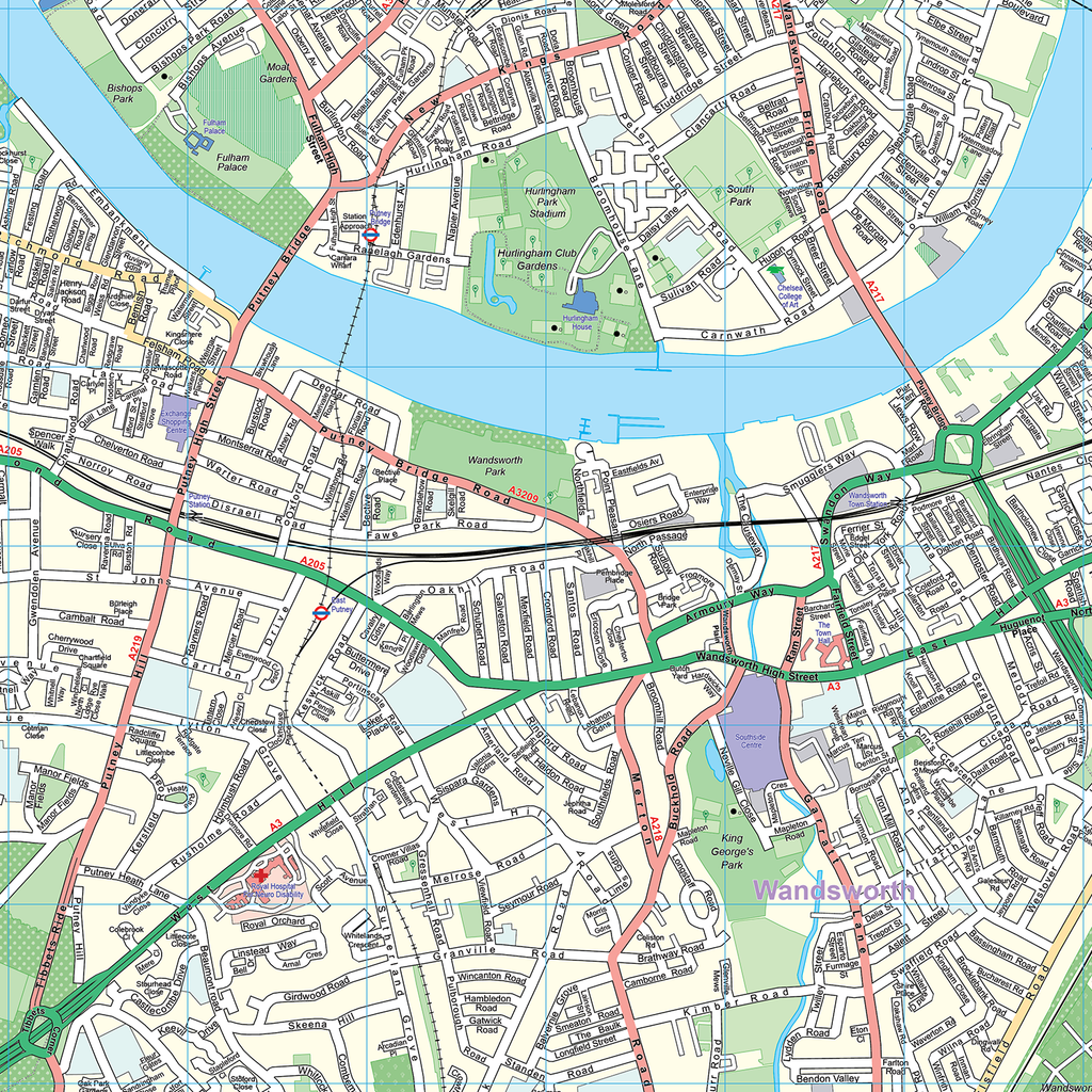 London XYZ CityMap - London South West Wall Map