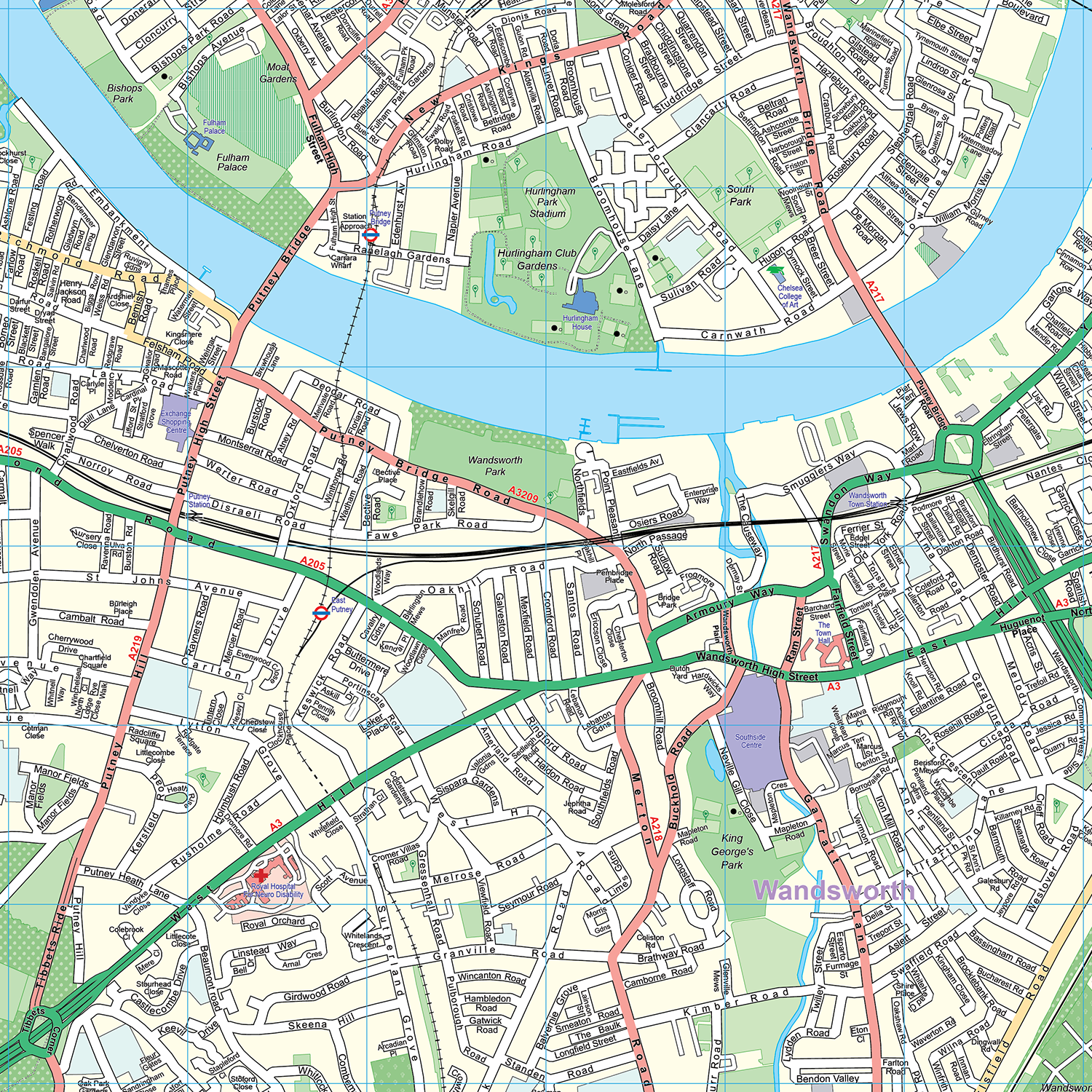 London XYZ CityMap - London South West Wall Map