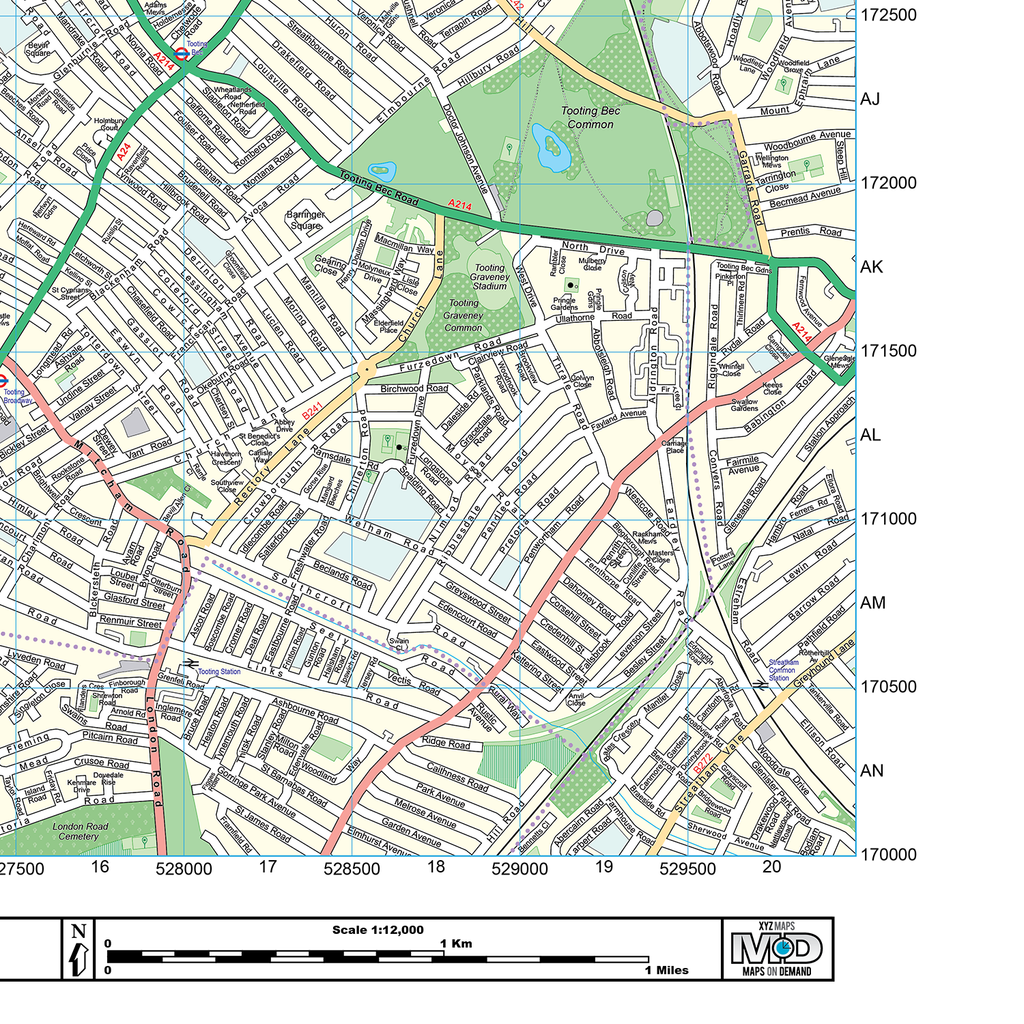 London XYZ CityMap - London South West Wall Map