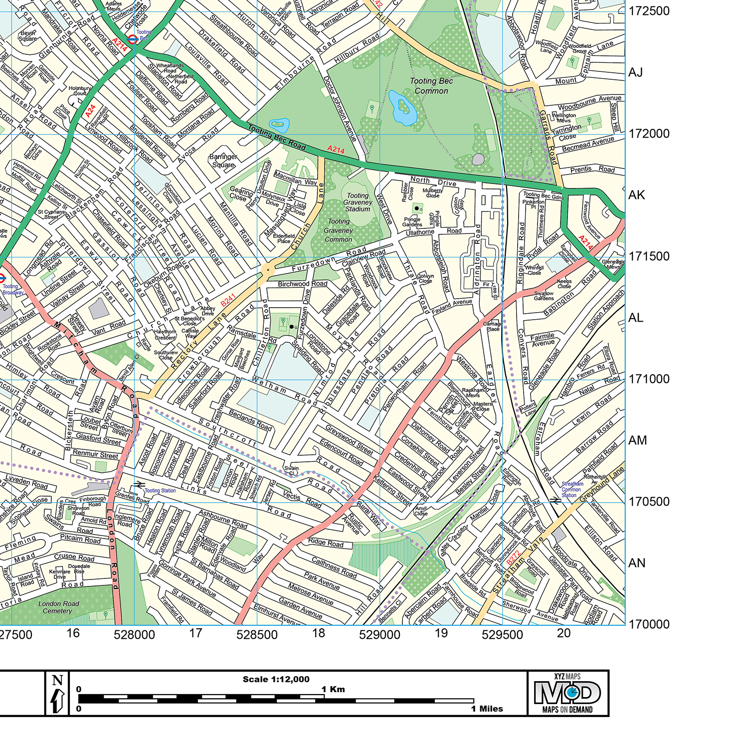 London XYZ CityMap - London South West Wall Map