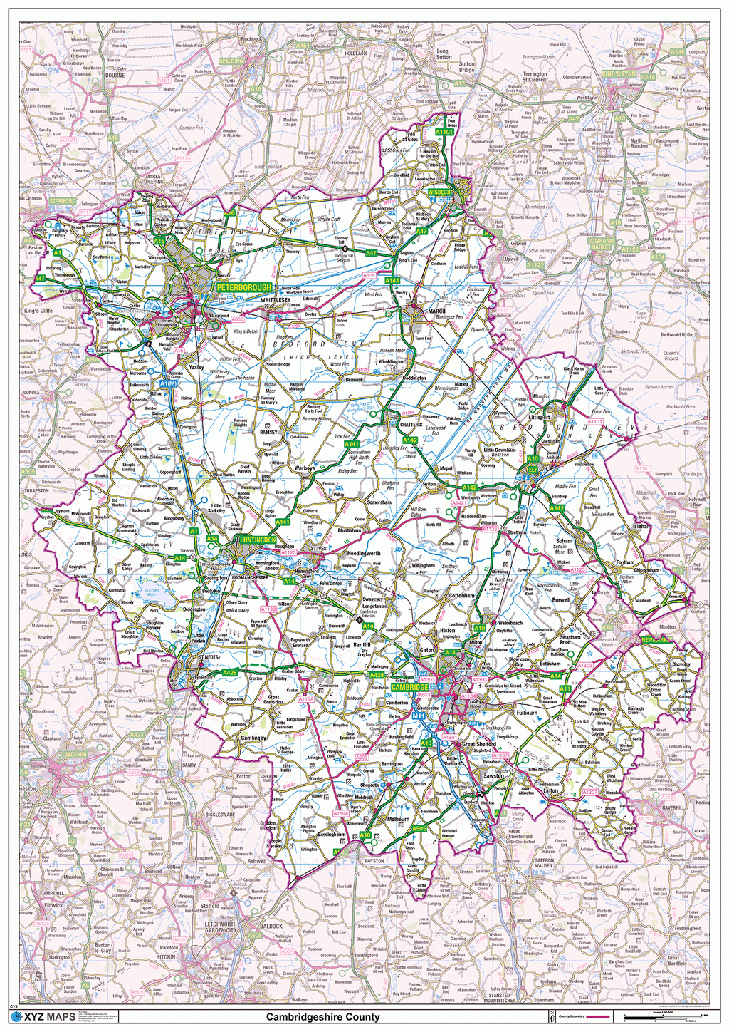 Cambridgeshire County Map - (CY5)